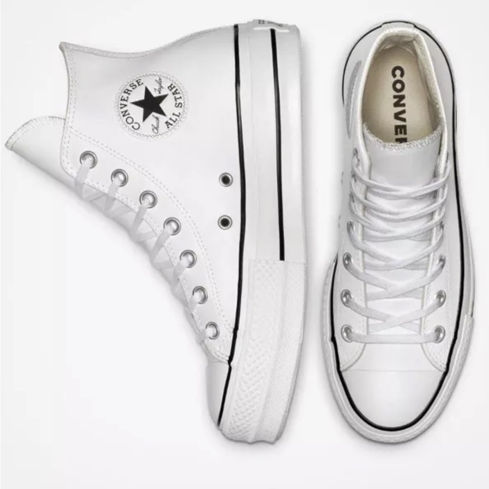 CONVERSE Chuck Taylor All Star Lift Platform Leather High-Top Women's Shoes 8.5 - Picture 4 of 5